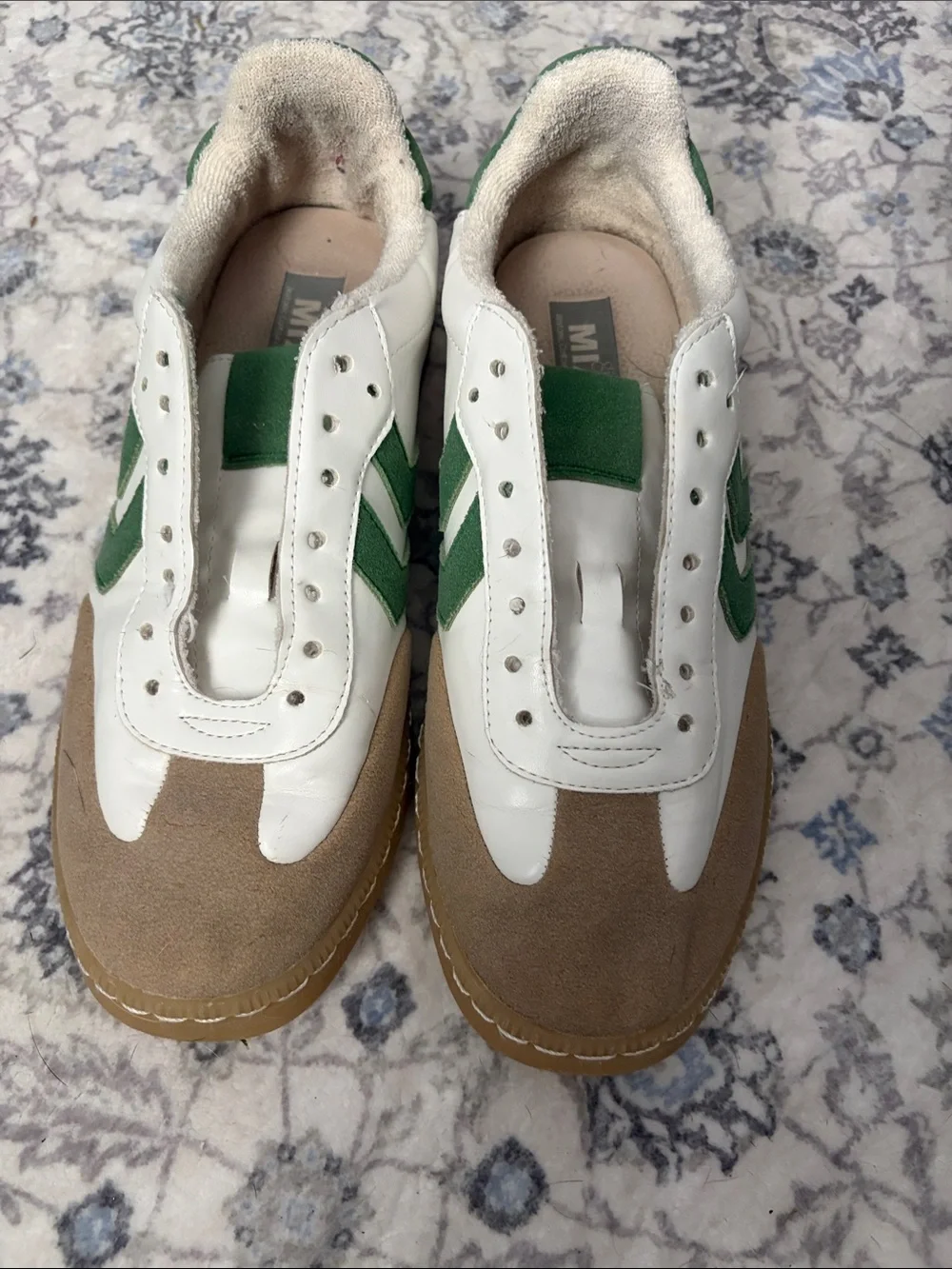 MIA Kids Sneakers White Green Tan